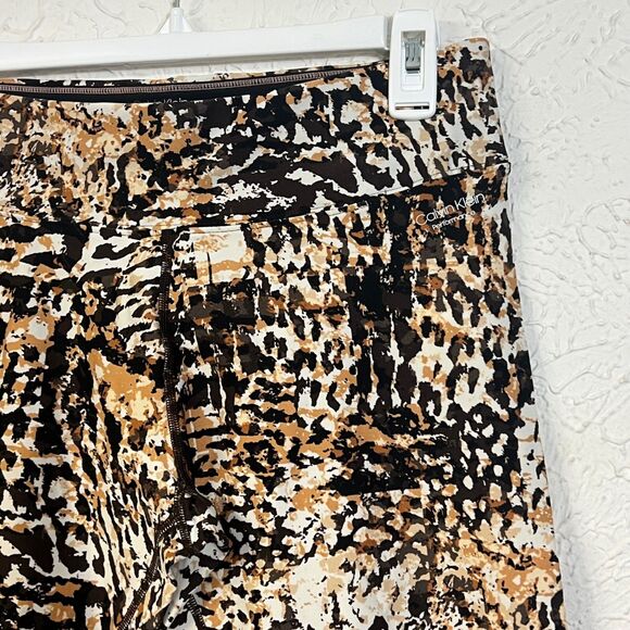Calvin Klein Performance Leggings Animal Print Wick L Comfort Gym Activewear - Picture 7 of 13